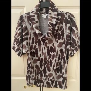 Women’s Cheetah Cowlneck Blouse